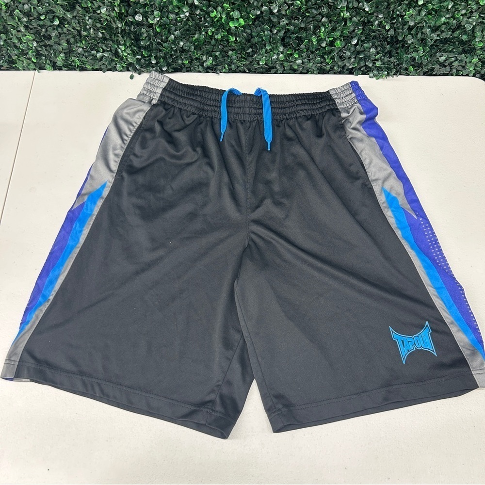TapOut Men's Black and Blue Athletic Shorts